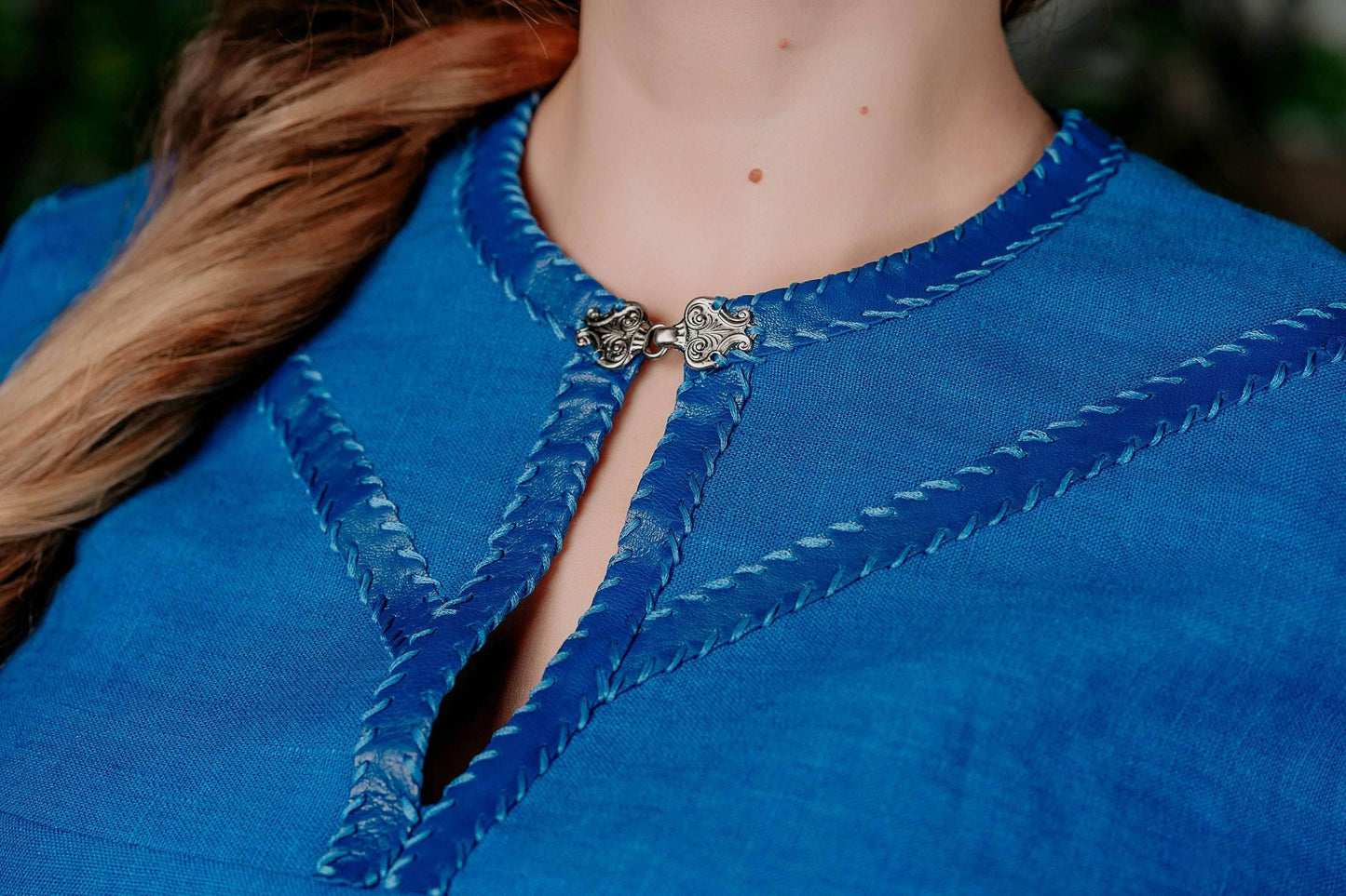 Viking medieval blue tunic - S