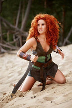 Women's Amazon leather costume - Only tunic / XXS