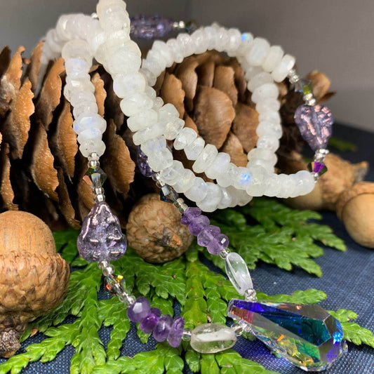 Highland Seasons Crystal Necklace - Moonstone/amethyst
