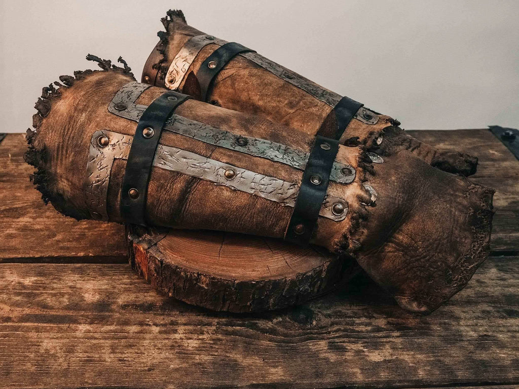 Medieval celtic bracers - brown (as pictured) / For two hands