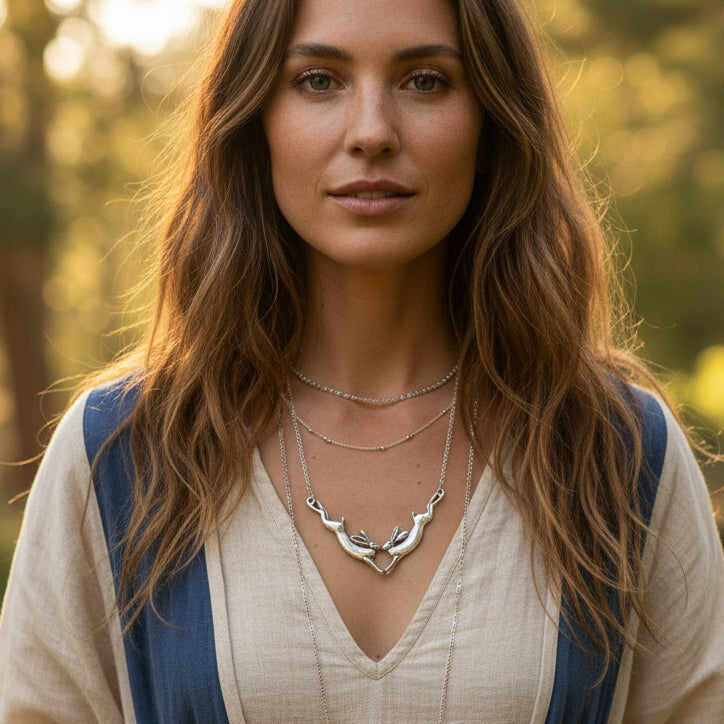 Two Rabbits Necklace