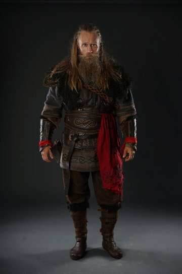 Assassin leather low boots + greaves with fur - brown (lie photo) / 5