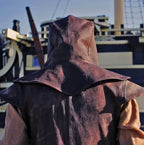 Medieval leather hood (Assassin) - S / Black