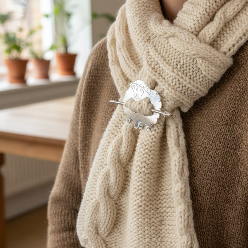 Wooly Sheep Scarf Ring