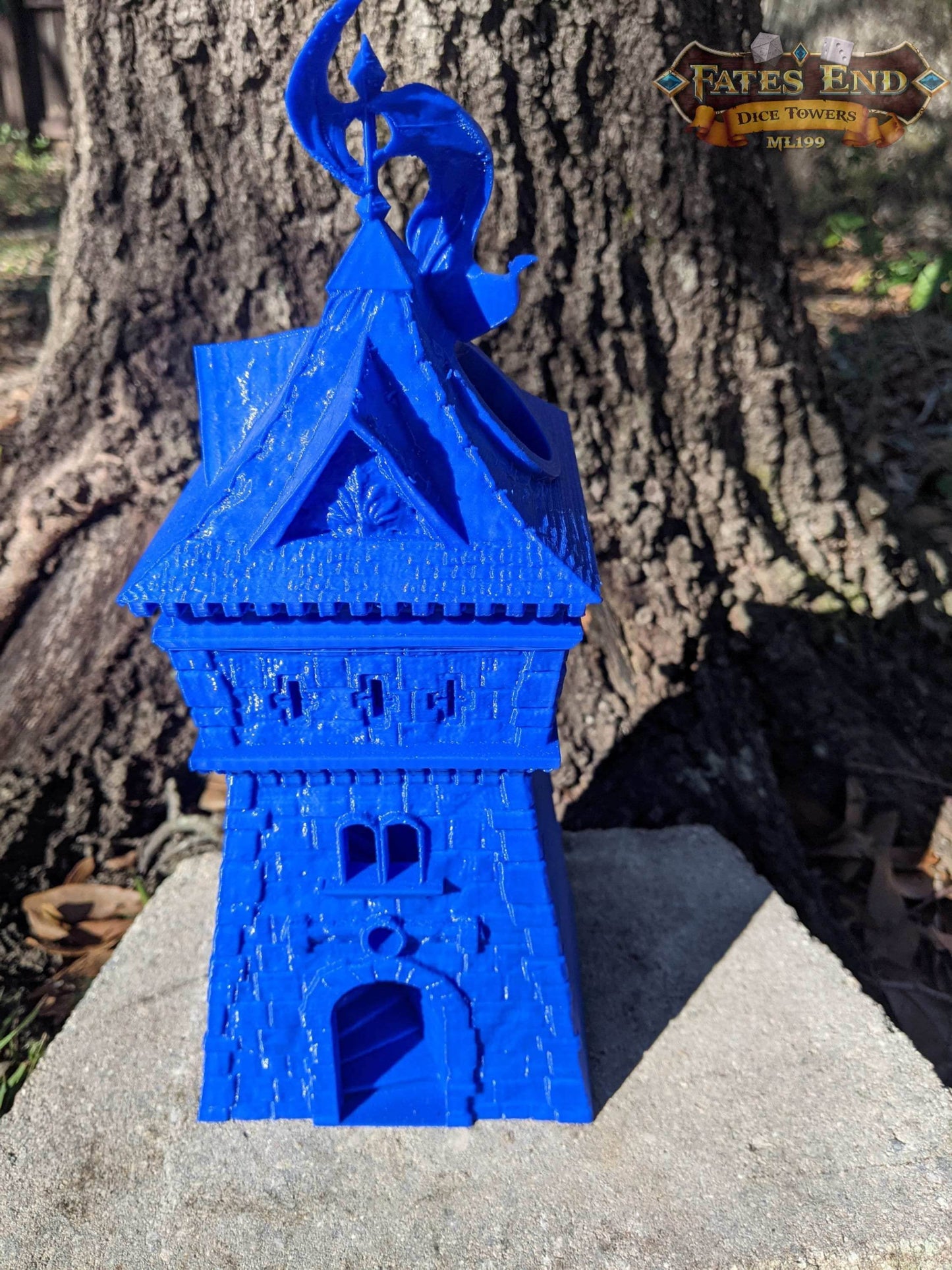 Ranger 3D Printed Dice Tower - Fate's End Collection - Guiding your Arrows to their True Targets! - Black / Yes- Include Random Dice Set
