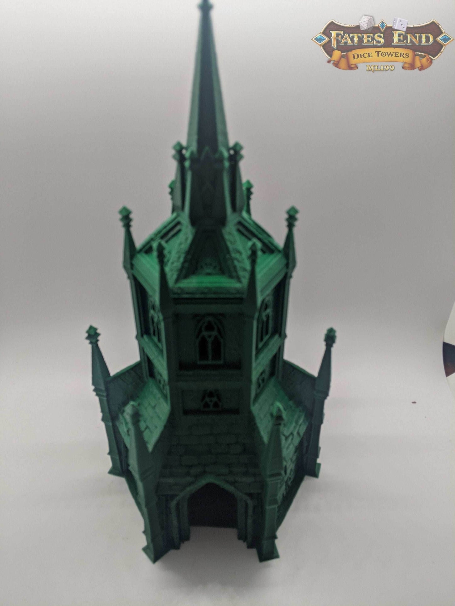 Paladin 3D Printed Dice Tower - Fate's End Collection - A Beacon of Honor! - Black / Yes- Include Random Dice Set