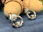Pewter Claddagh Stud Earrings - 