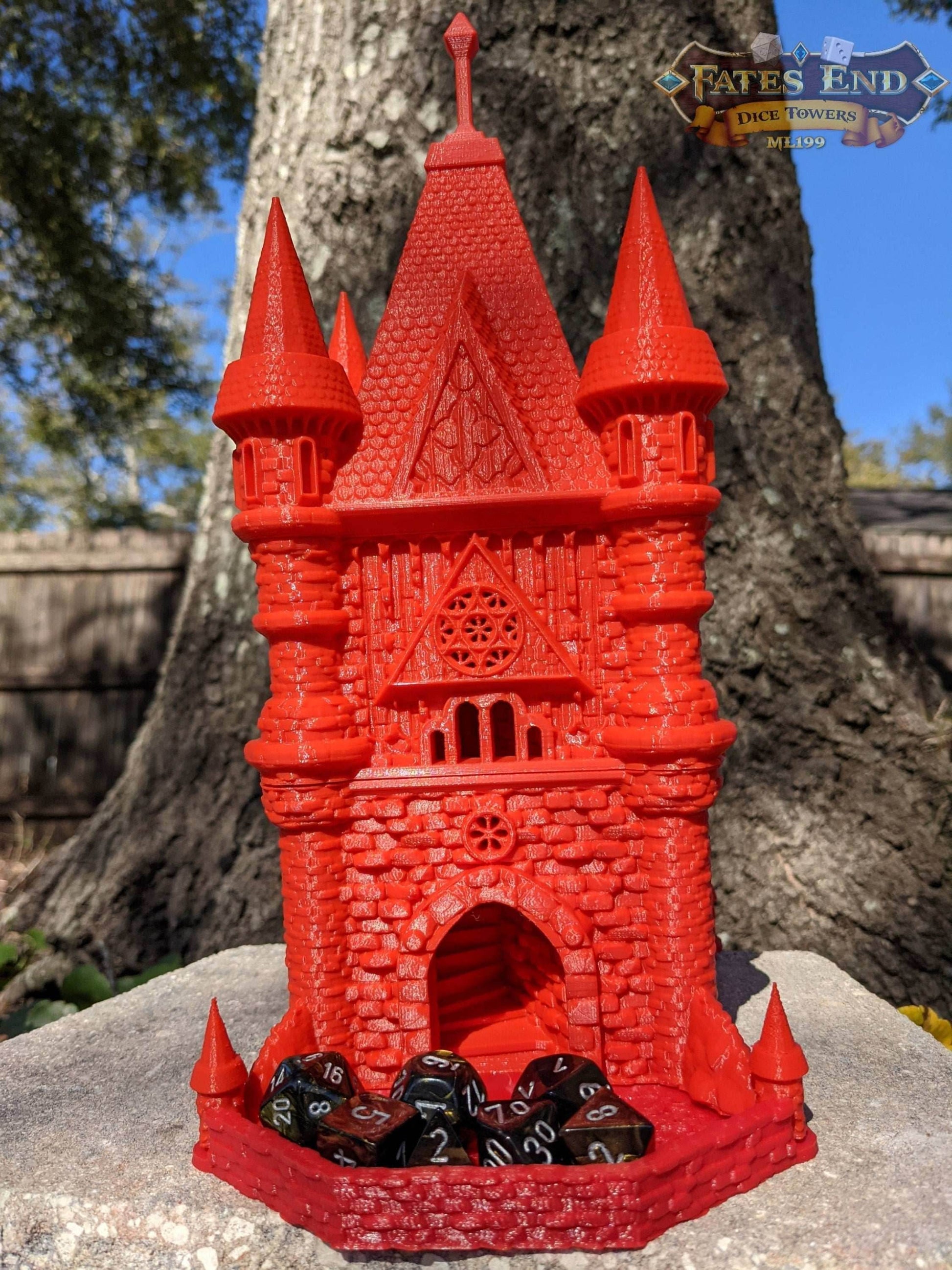 Cleric Dice Tower - Fate's End Collection - Channel Divine Power and Blessings with Every Roll. - Black / Yes- Include Random Dice Set