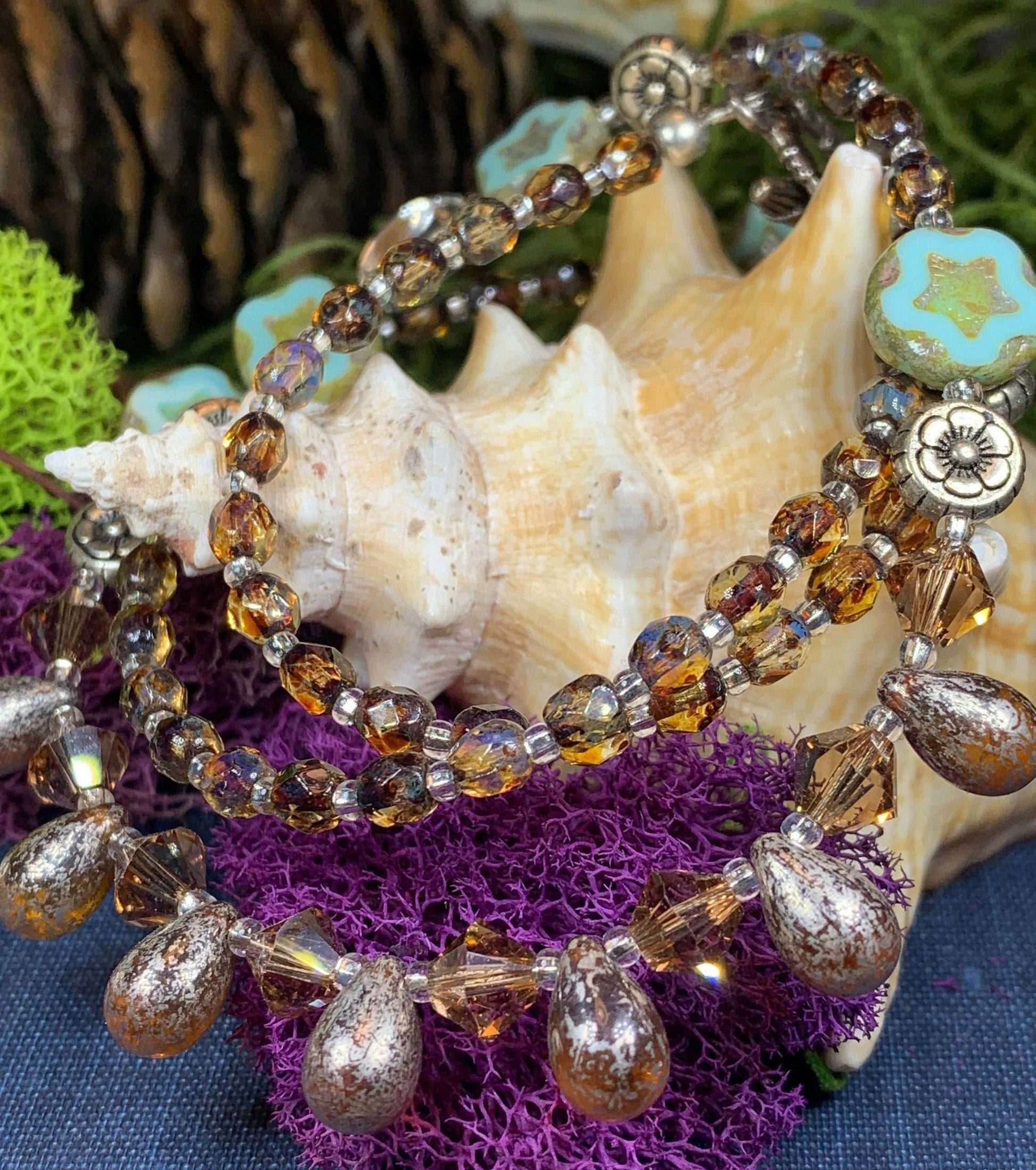 Golden Lotus Crystal Necklace - 