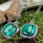 Heathergems Celtic Square Earrings - Green