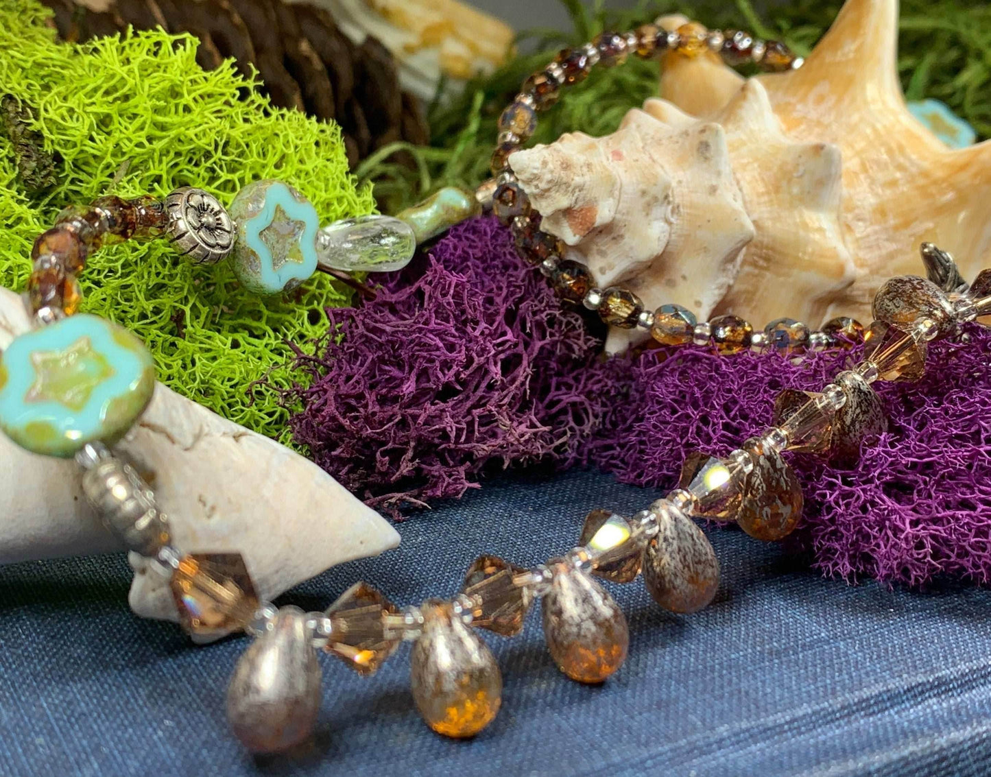 Golden Lotus Crystal Necklace - 