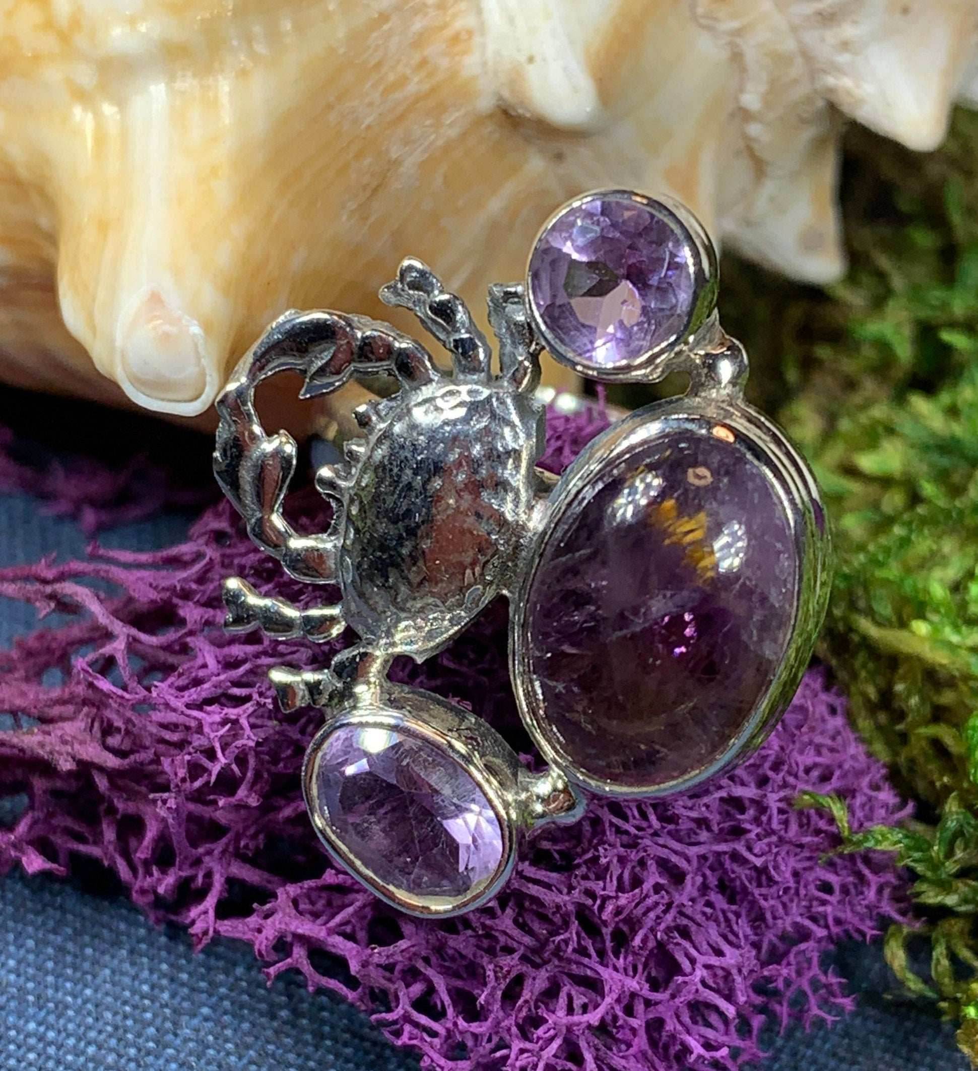 Purple Crab Ring - 8 / Super 7/amethyst