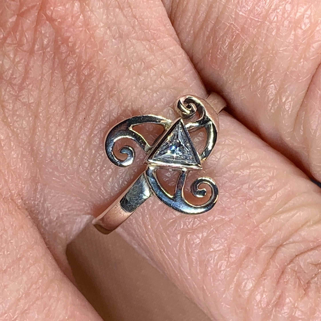 Tara Celtic Spiral Ring - 10 / Blue Topaz