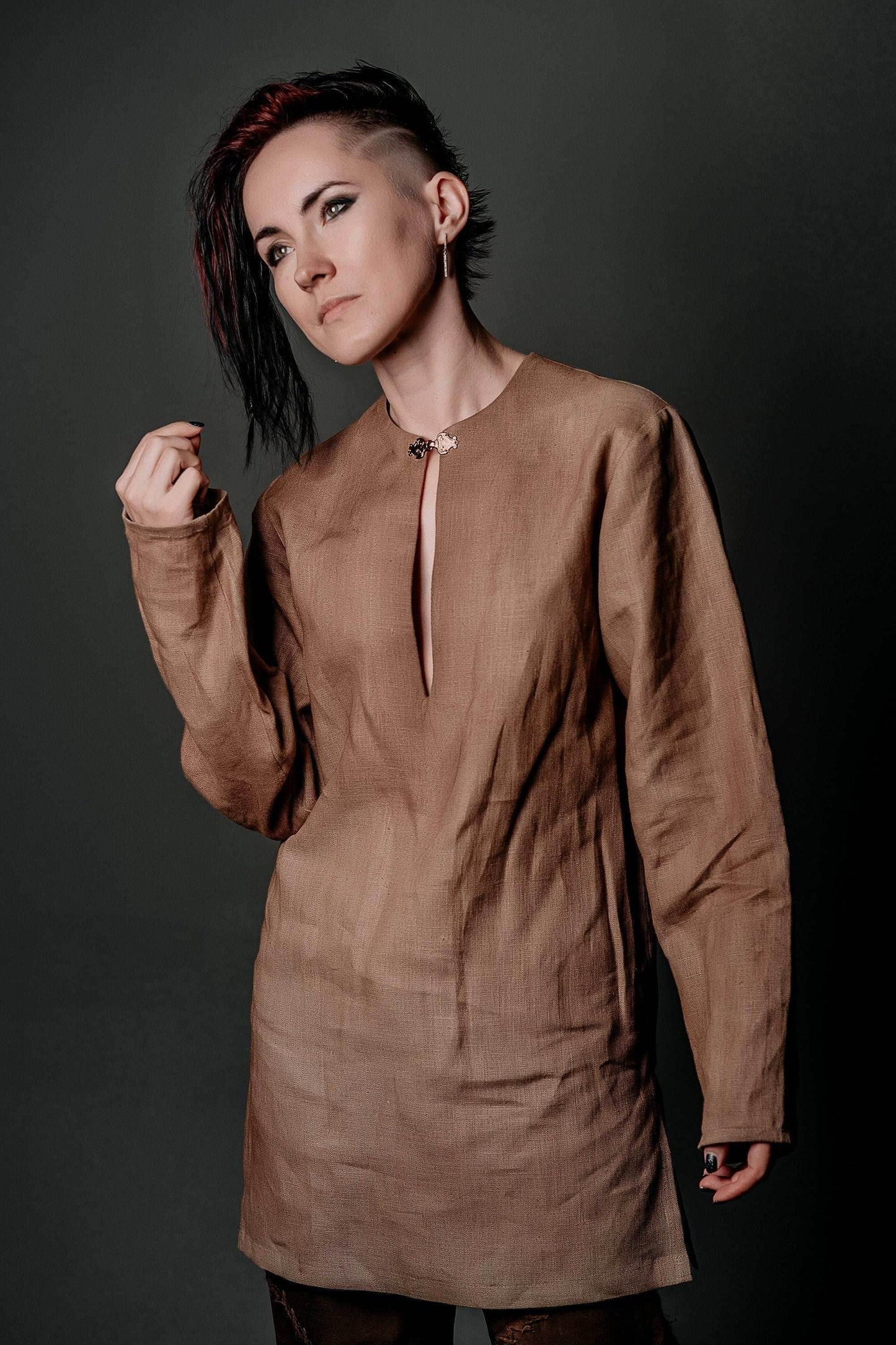 Medieval viking linen tunic - S