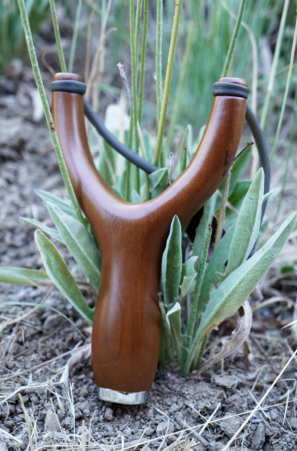 Classic Hardwood Slingshot With Metal Cap - Traditional Design