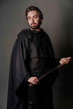 Wool cloak with hood - S