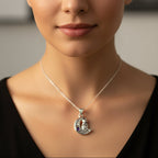 Celtic Cat in the Moon Necklace
