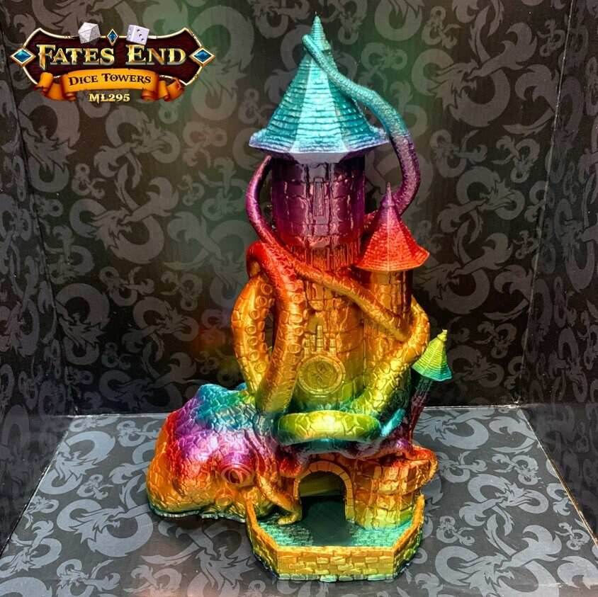 Fates End Kraken Dice Tower - Green Bronze / Without Tray