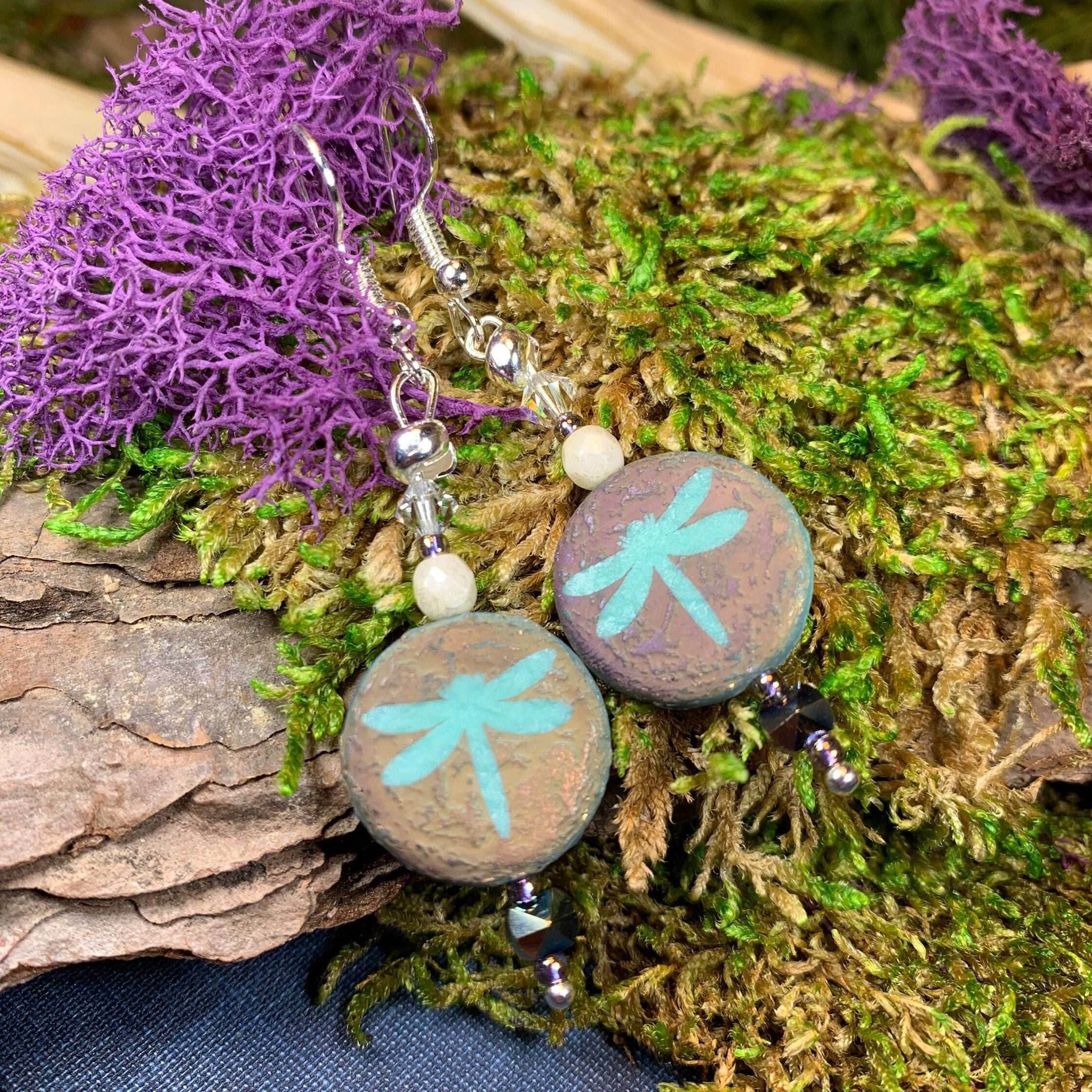Summer Dragonfly Earrings - Blue