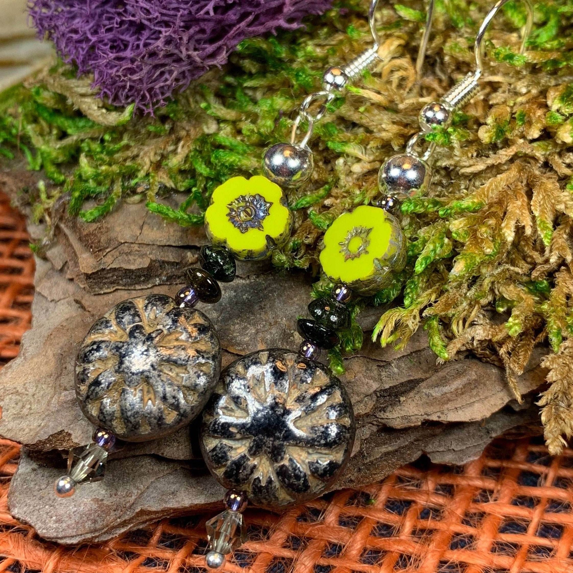 Lotus Autumn Earrings - Blue