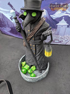 Plague Doctor 3D Printed Dice Tower | RPG Dice Tray | Gothic Decor | Unique Gift - Embrace Dark Ambiance! - Black / Yes- Include Random Dice Set