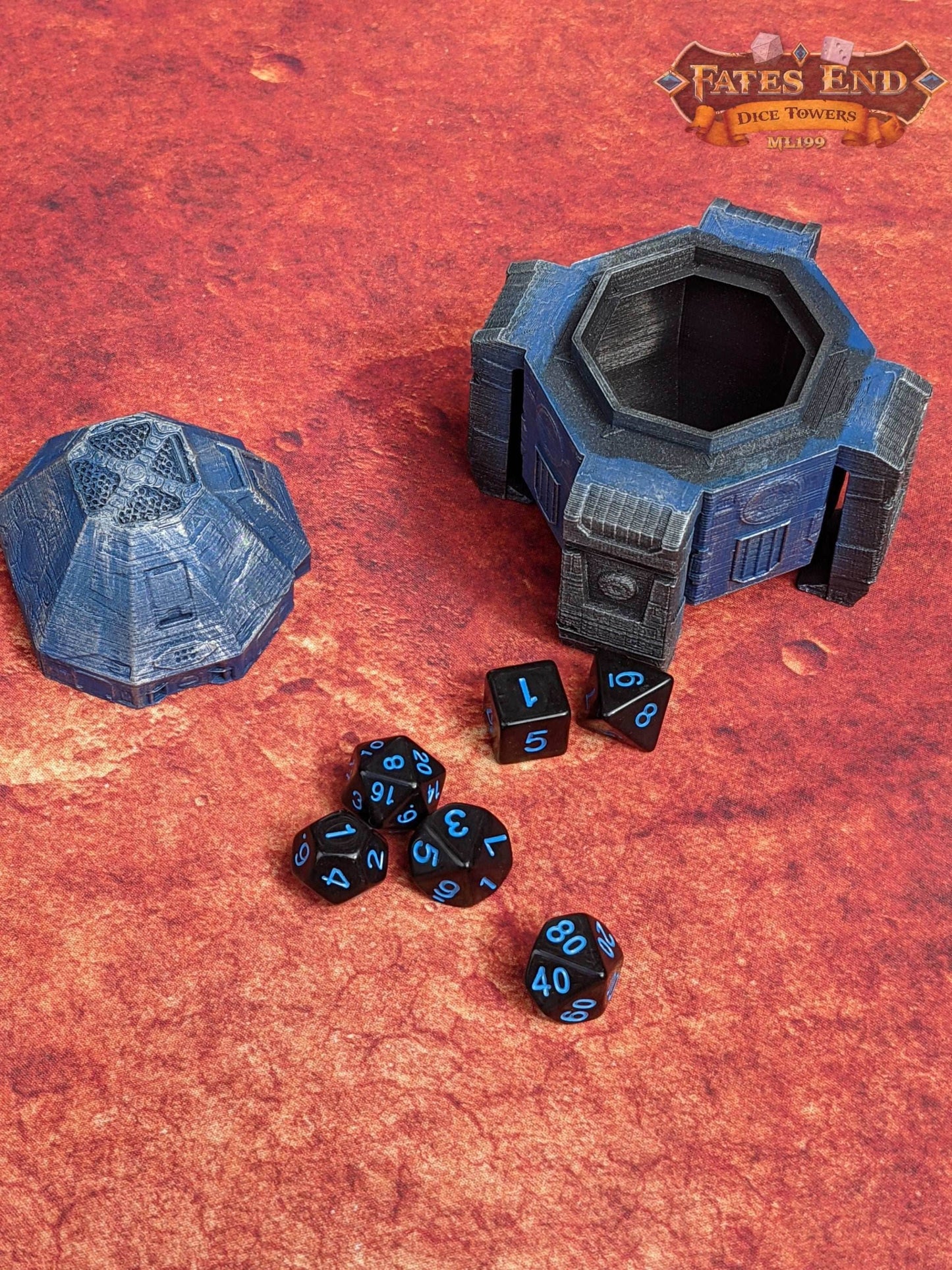 Escape Pod 3D Printed Dice Jail | RPG Dice Vault | D20 Storage Box | Player Gift - Buckle up and prepare for an intergalactic journey! - Black / Yes- Include Random Dice Set