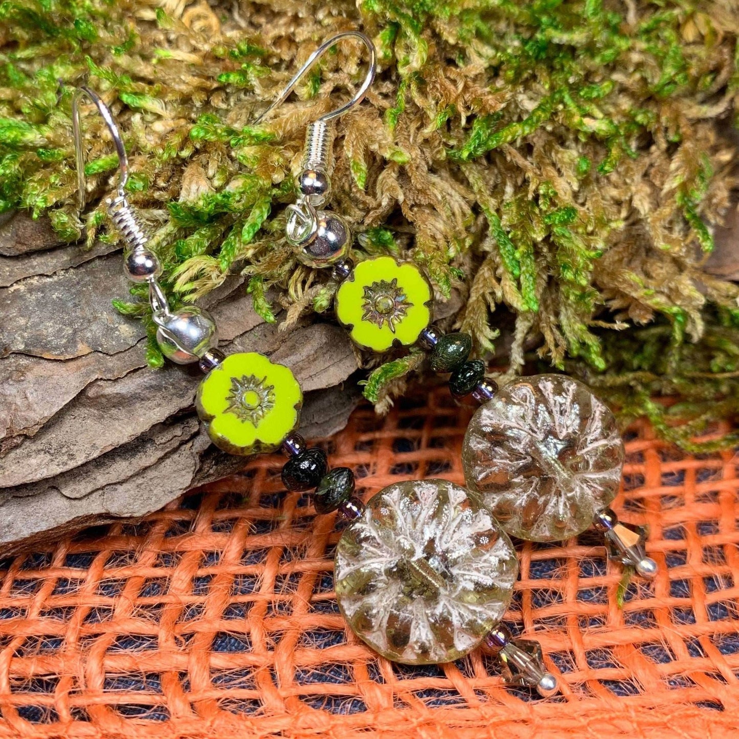 Lotus Autumn Earrings - Silver