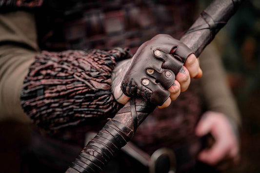 Floki leather glove (Vikings) - one right-hand glove / Brown (as on photo)