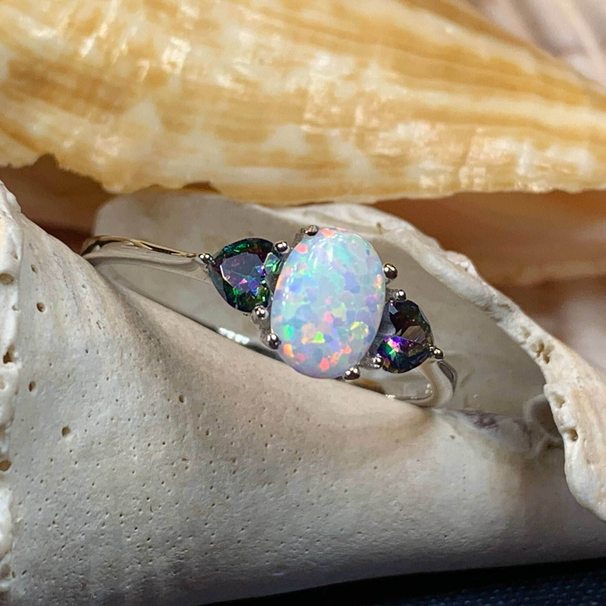 Aubrette Opal Celtic Ring - 4