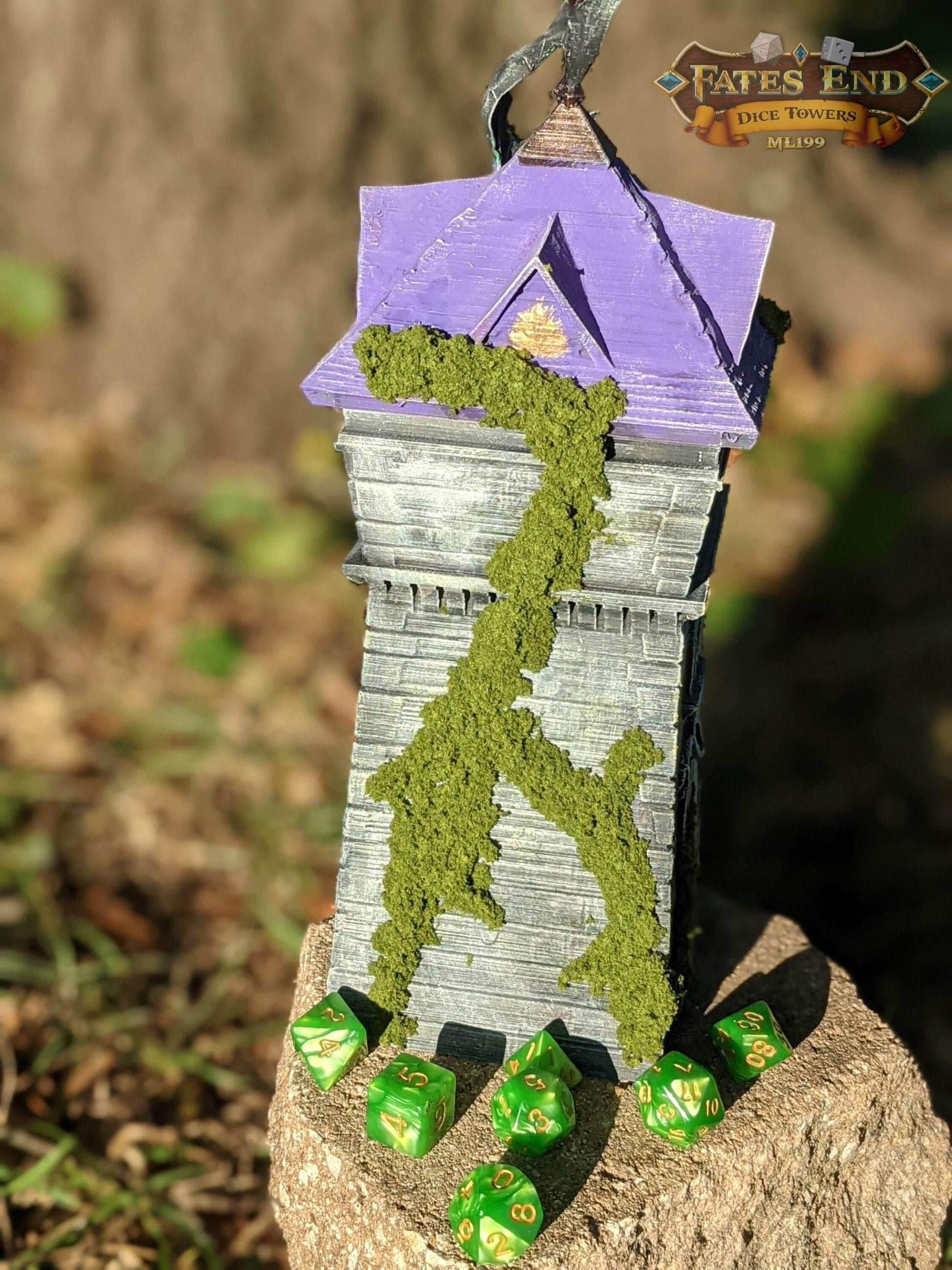 Ranger 3D Printed Dice Tower - Fate's End Collection - Guiding your Arrows to their True Targets! - Black / Yes- Include Random Dice Set