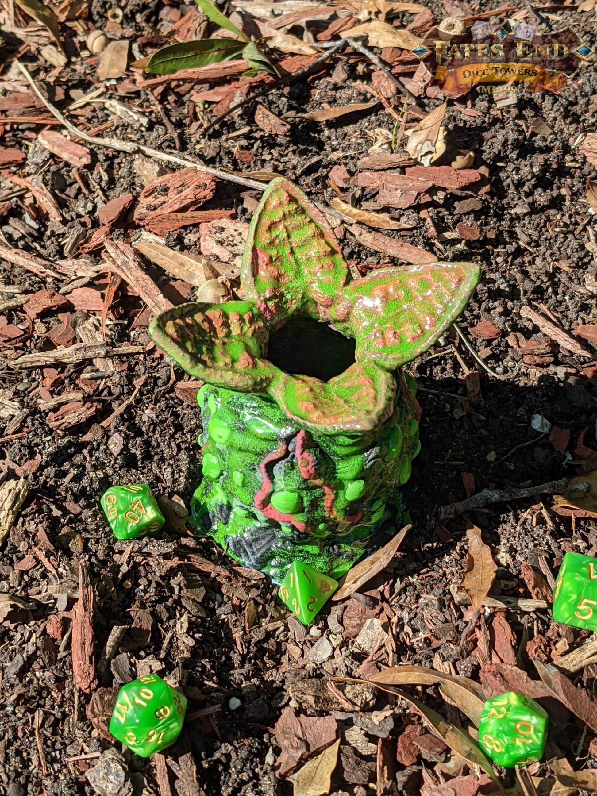 Alien Egg Pod 3D Printed Dice Box | D20 Dice Jail | Dice Vault - Fate's End Collection - Encase Your Dice in the Dread & Wonder of Deep Space Horror! - Black / Yes- Include Random Dice Set