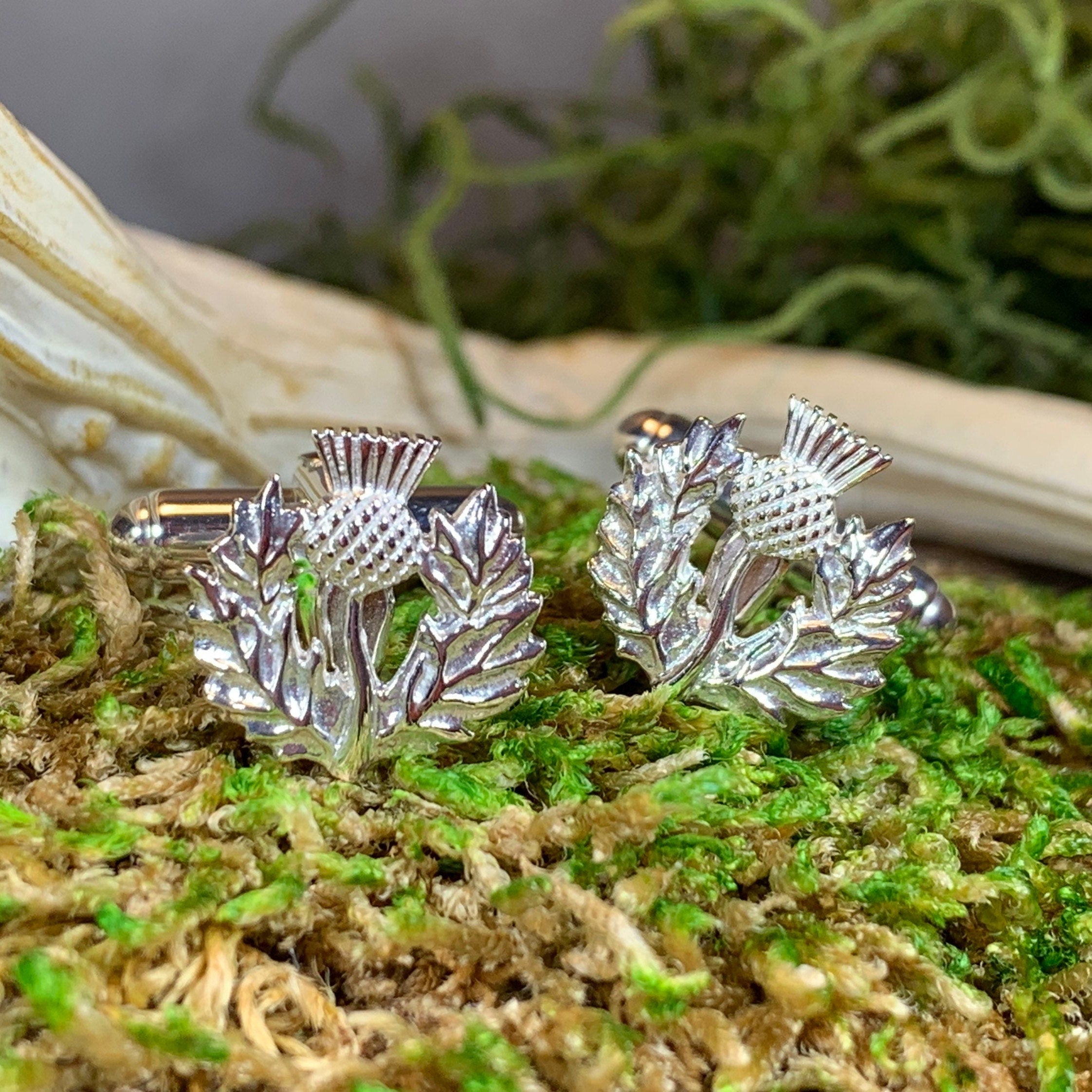 Alba Thistle Cuff Links