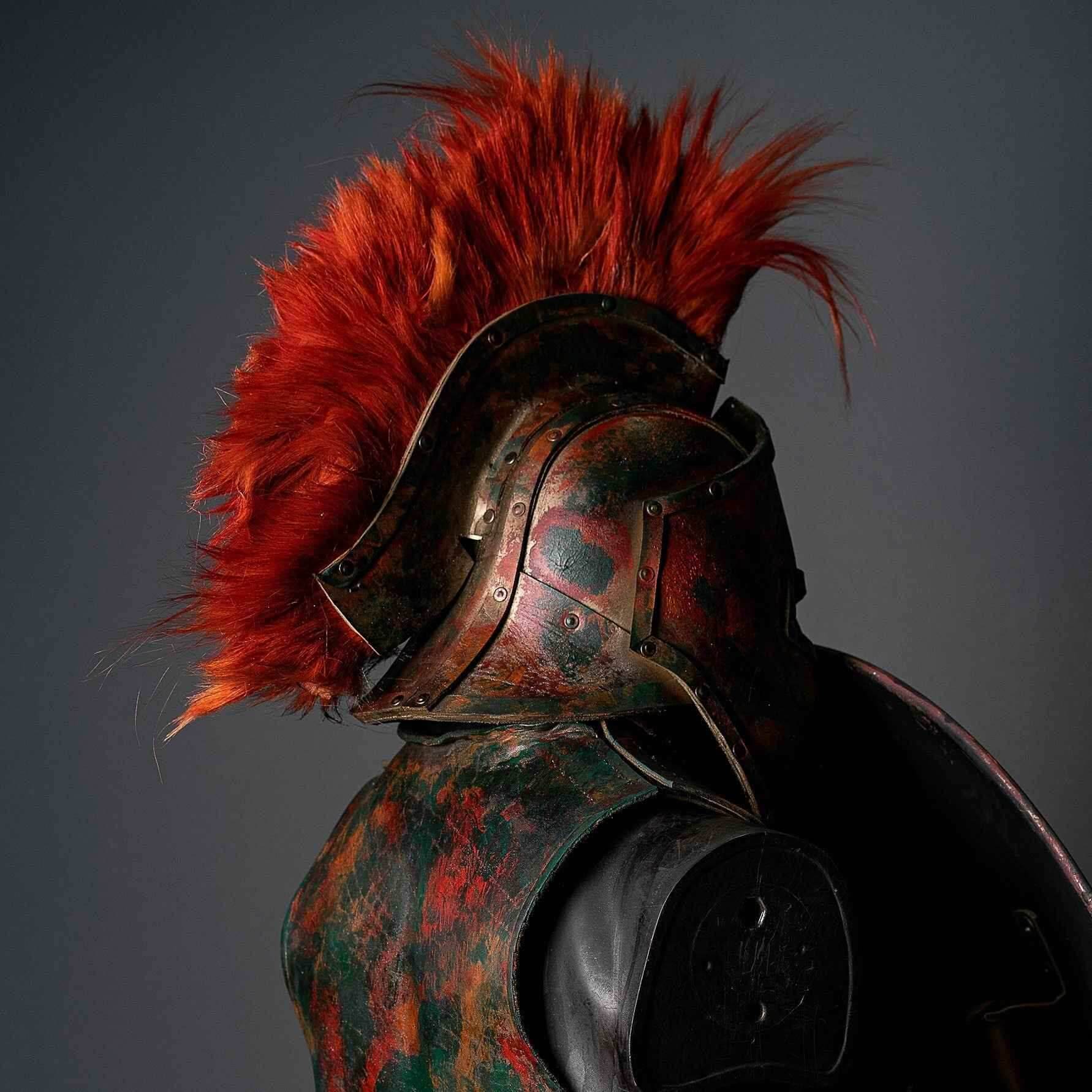 King Leonid spartan helmet (300 Spartans) - S / Red hair
