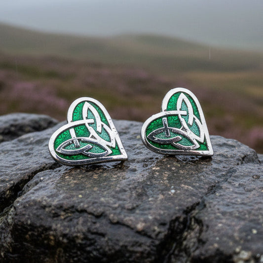 Celtic Heart Stud Earrings