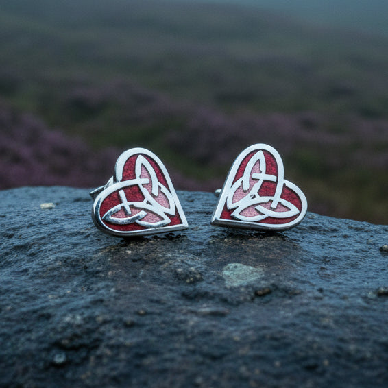Celtic Heart Stud Earrings
