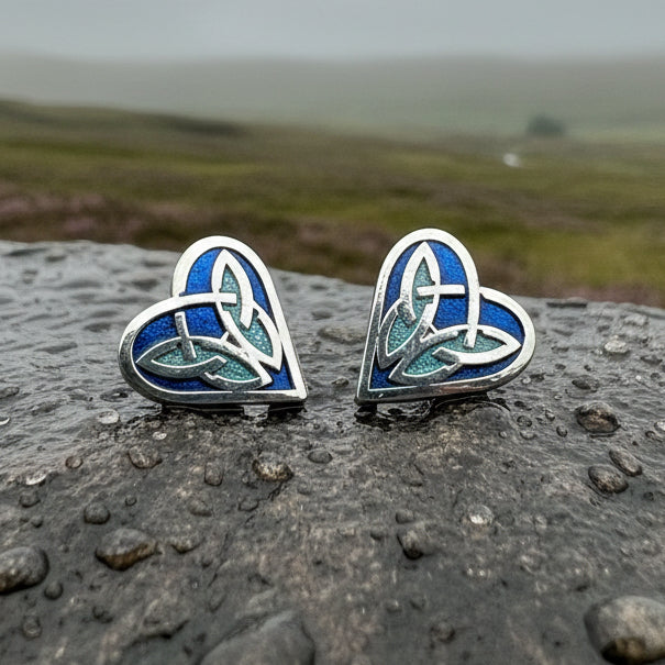 Celtic Heart Stud Earrings