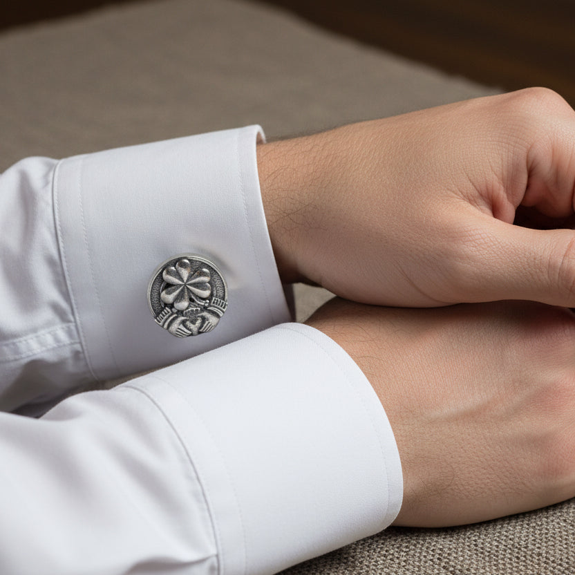 Irish Shamrock Cuff Links
