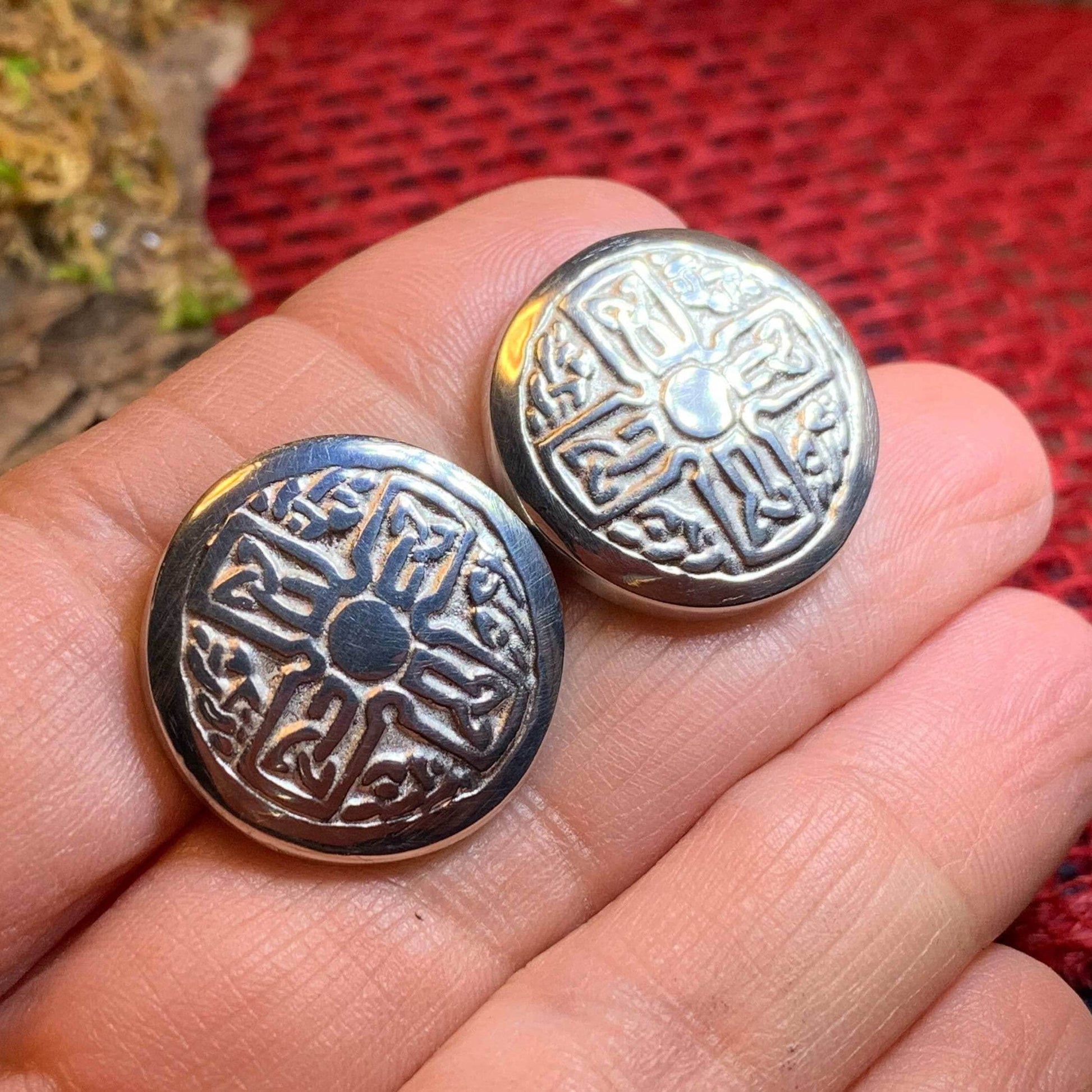 Round Celtic Cross Cuff Links - 