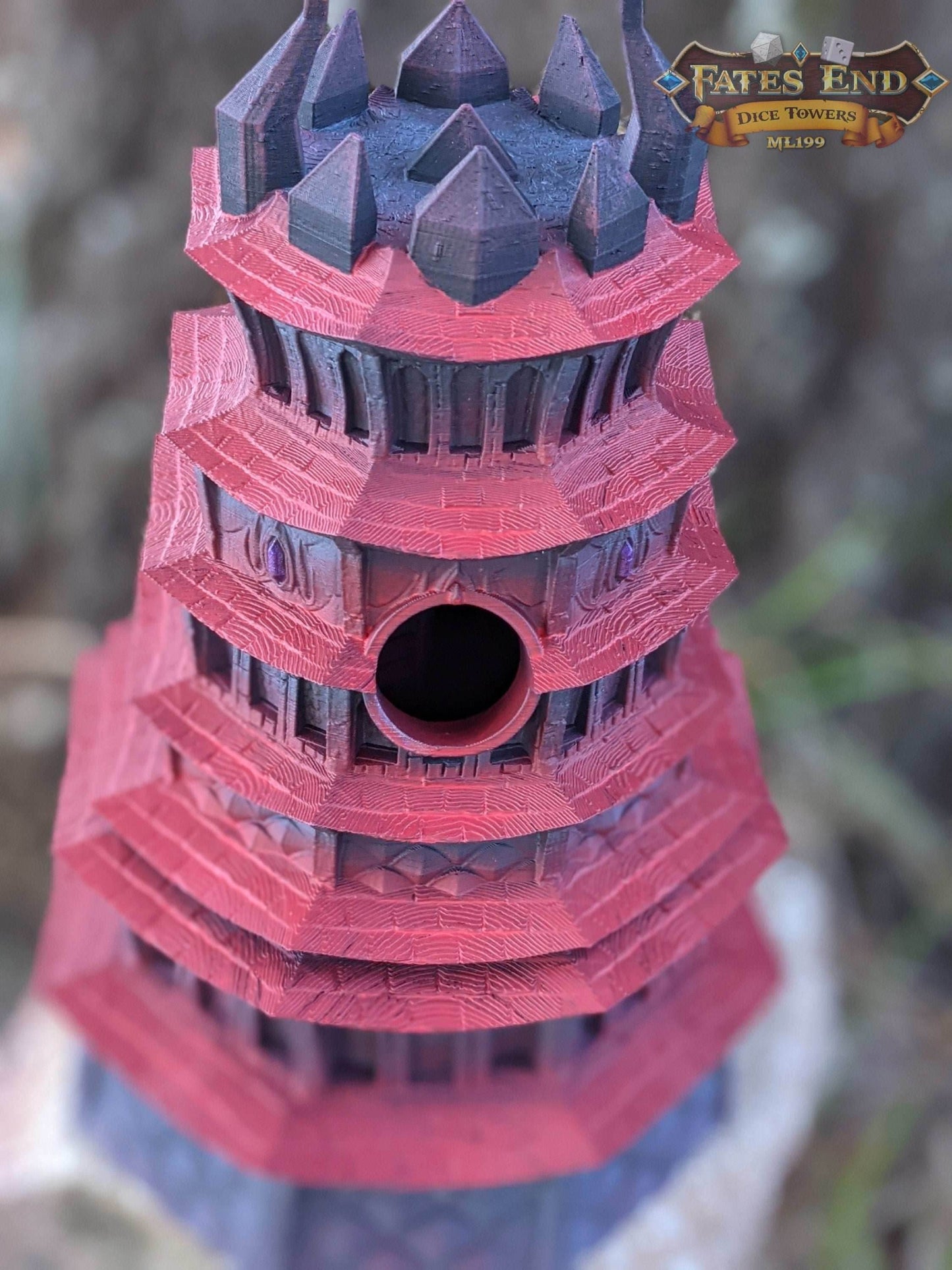 Drow Dice Tower - Fate's End Collection - Weave Through Shadows and Mysteries with Every Silent Roll. - Black / Yes- Include Random Dice Set