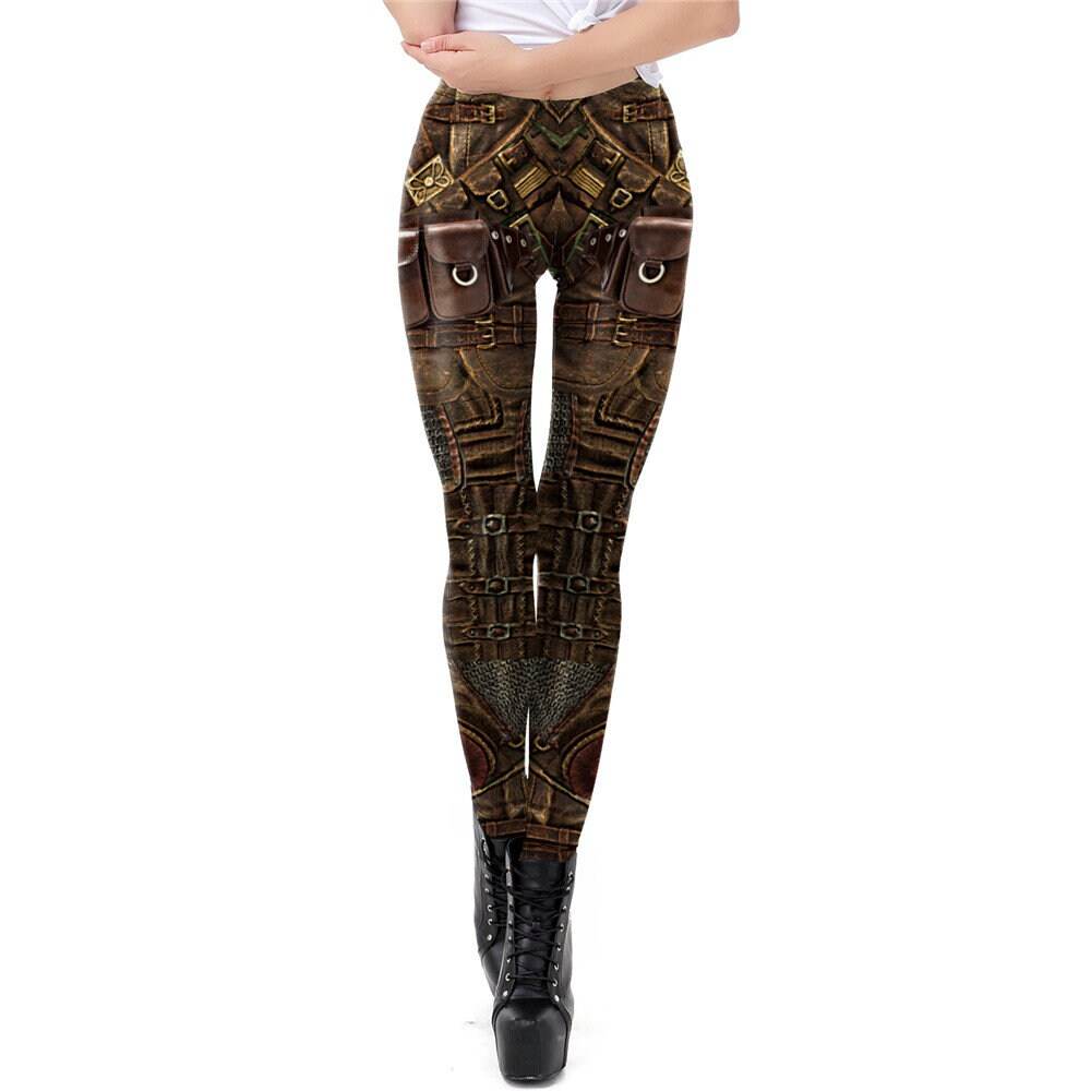 Adventurer Print Leggings | Yoga Pants | Steampunk Stretchy - Small