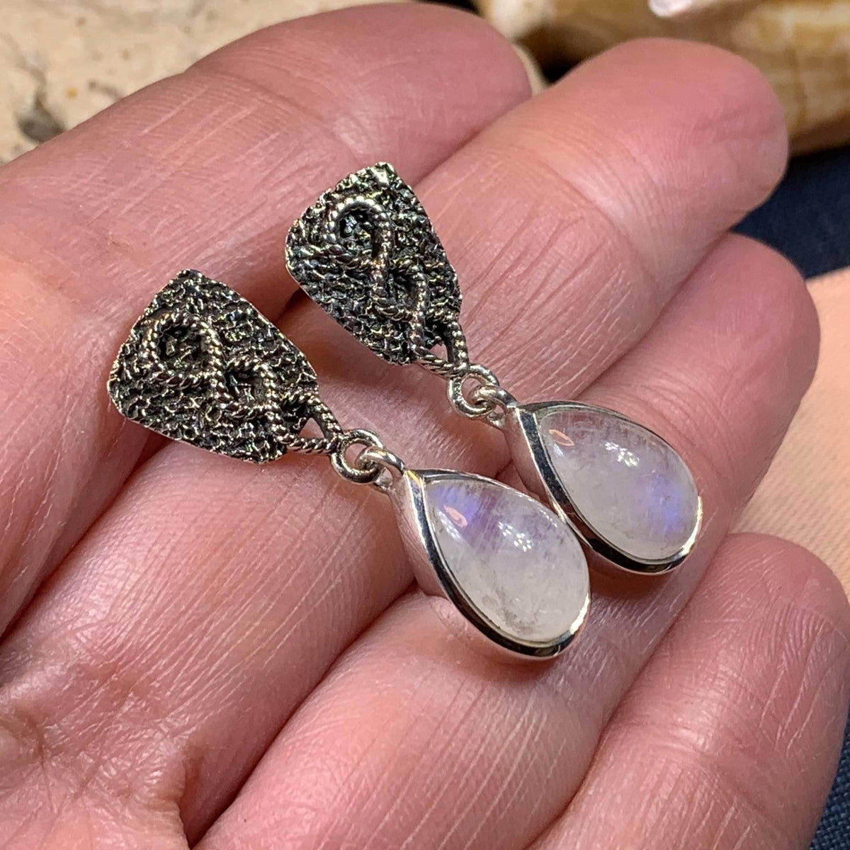Adamaris Celtic Moonstone Earrings - 
