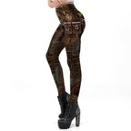 Adventurer Print Leggings | Yoga Pants | Steampunk Stretchy - Small