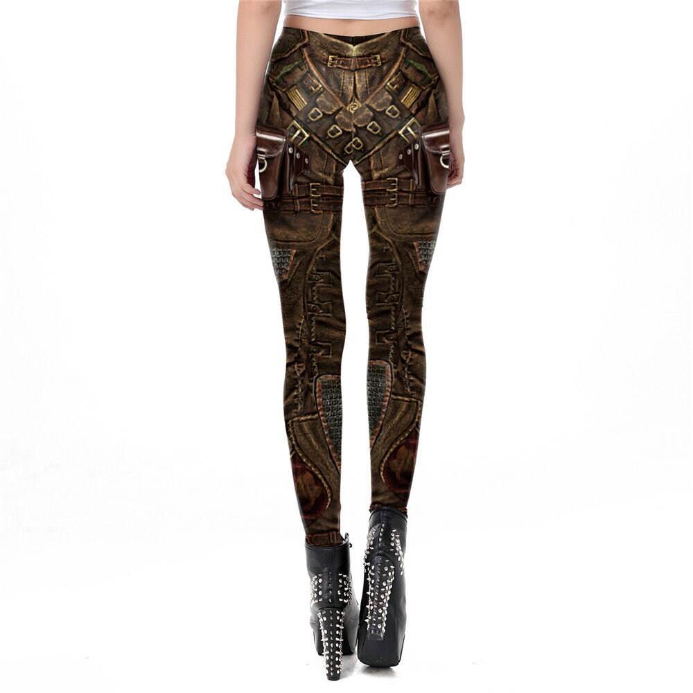 Adventurer Print Leggings | Yoga Pants | Steampunk Stretchy - Small