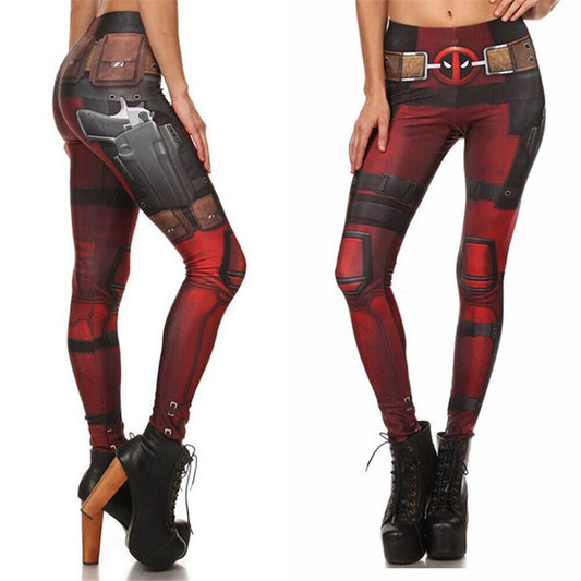 Death Pool Leggings | Yoga Pants | Cosplay Stretchy - Small