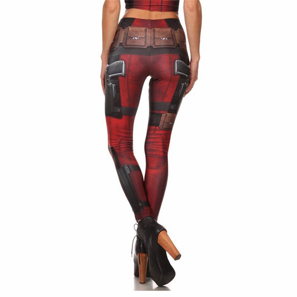 Death Pool Leggings | Yoga Pants | Cosplay Stretchy - Small
