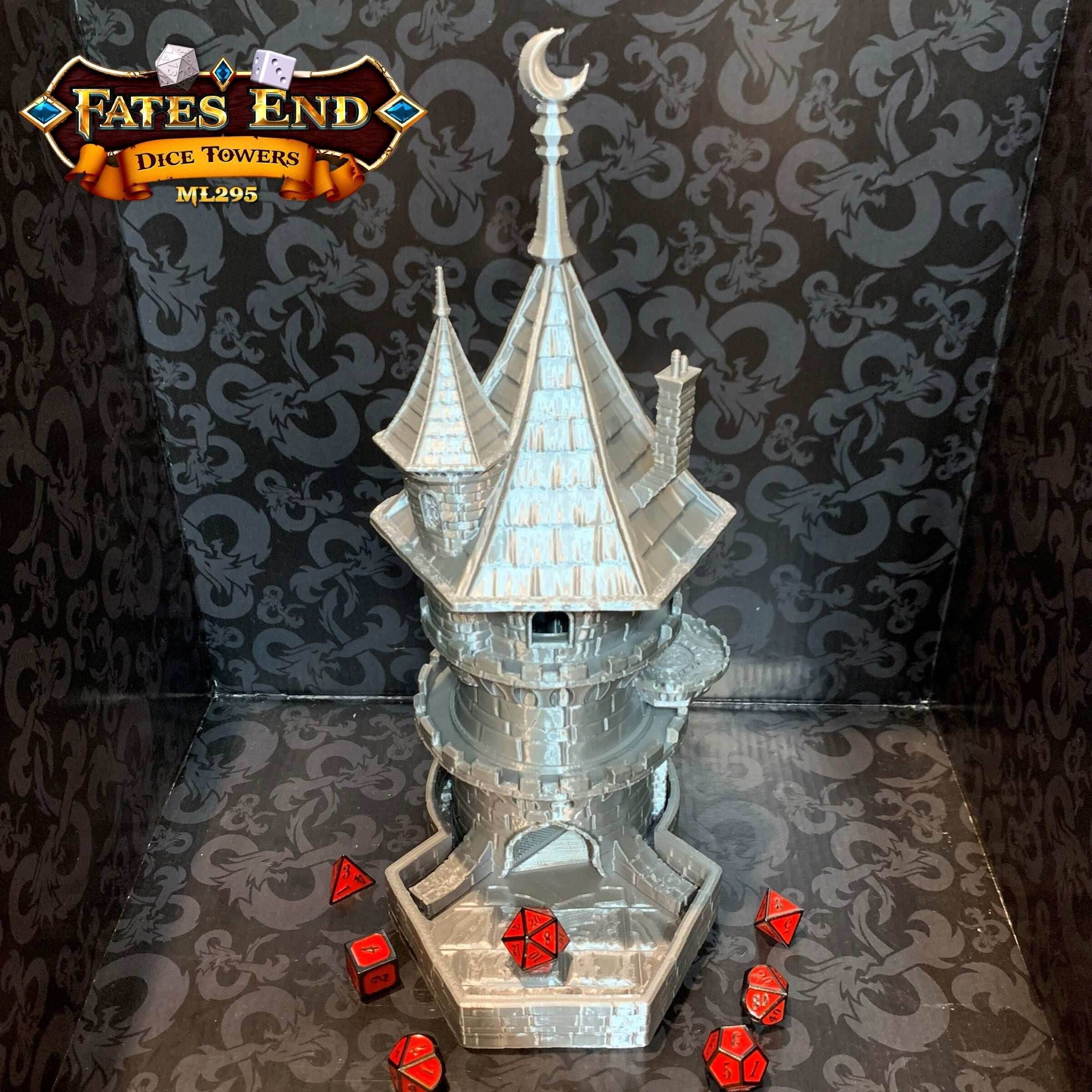 Fates End Wizard Dice Tower - Green Bronze / Without Tray