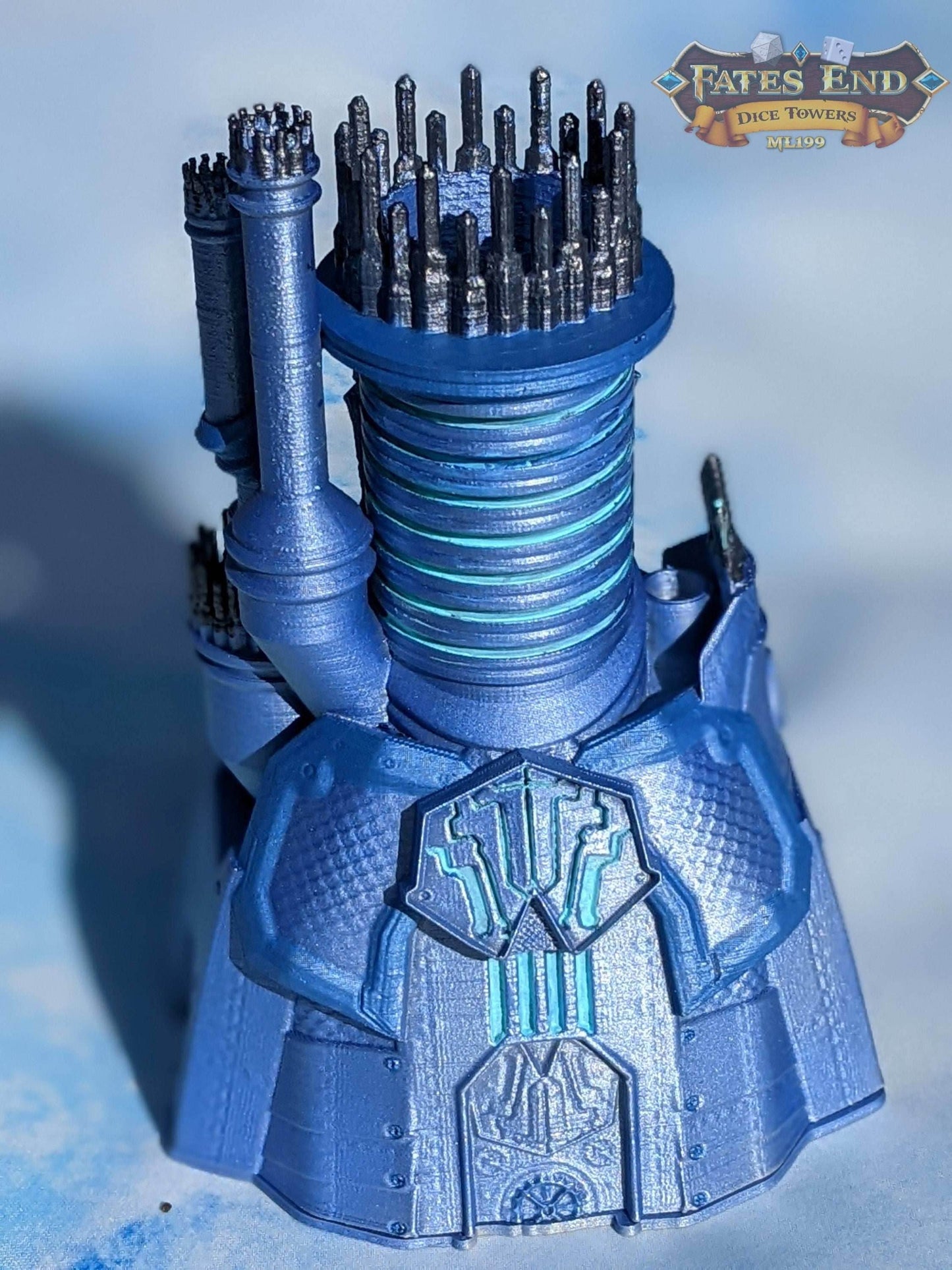 Warforged Steampunk 3D Printed Dice Tower - Fate's End Collection - Forge Rolls in the Crucible of Mechanized Might and Living Steel. - Black / Yes- Include Random Dice Set