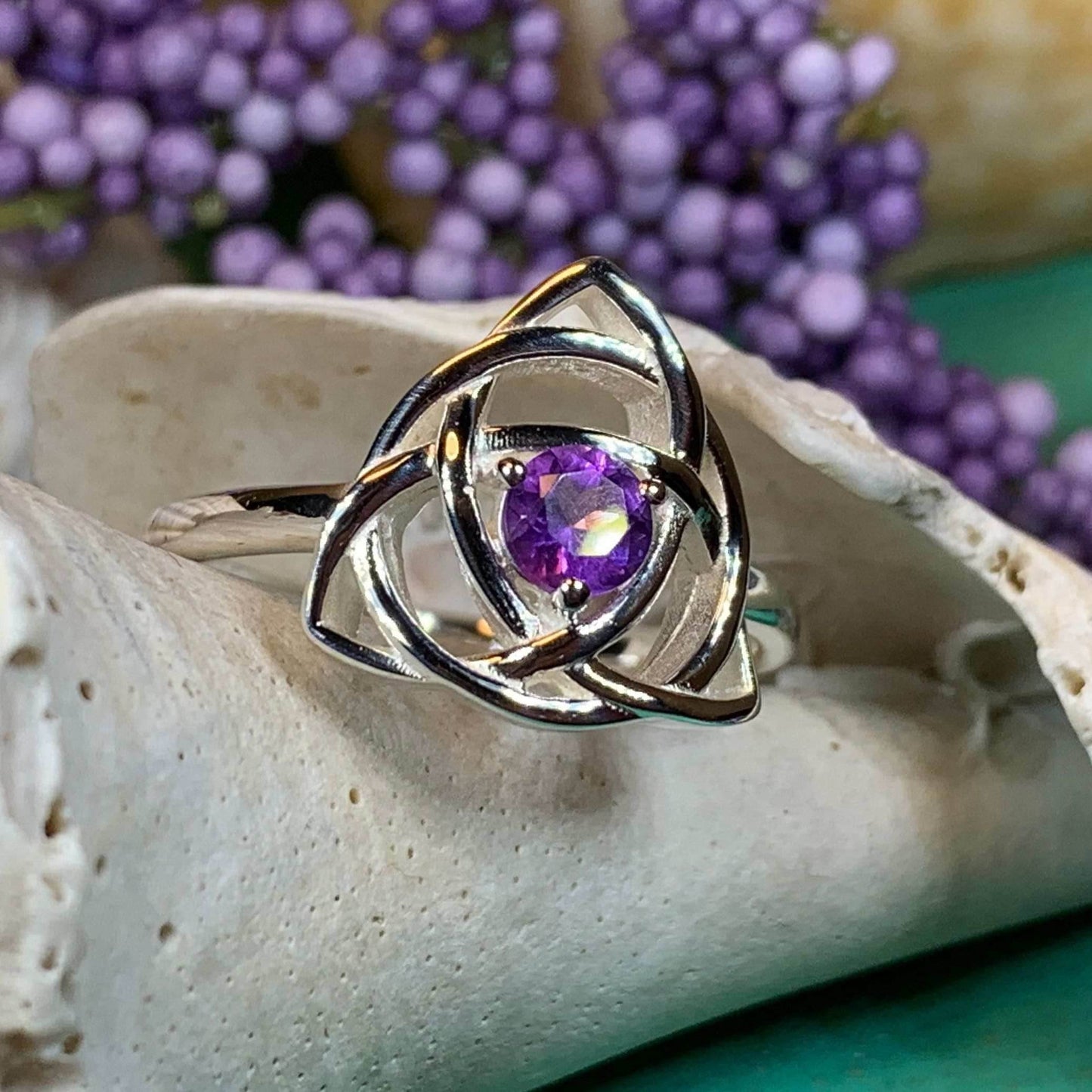 Lorinda Celtic Knot Ring - 5 / Citrine