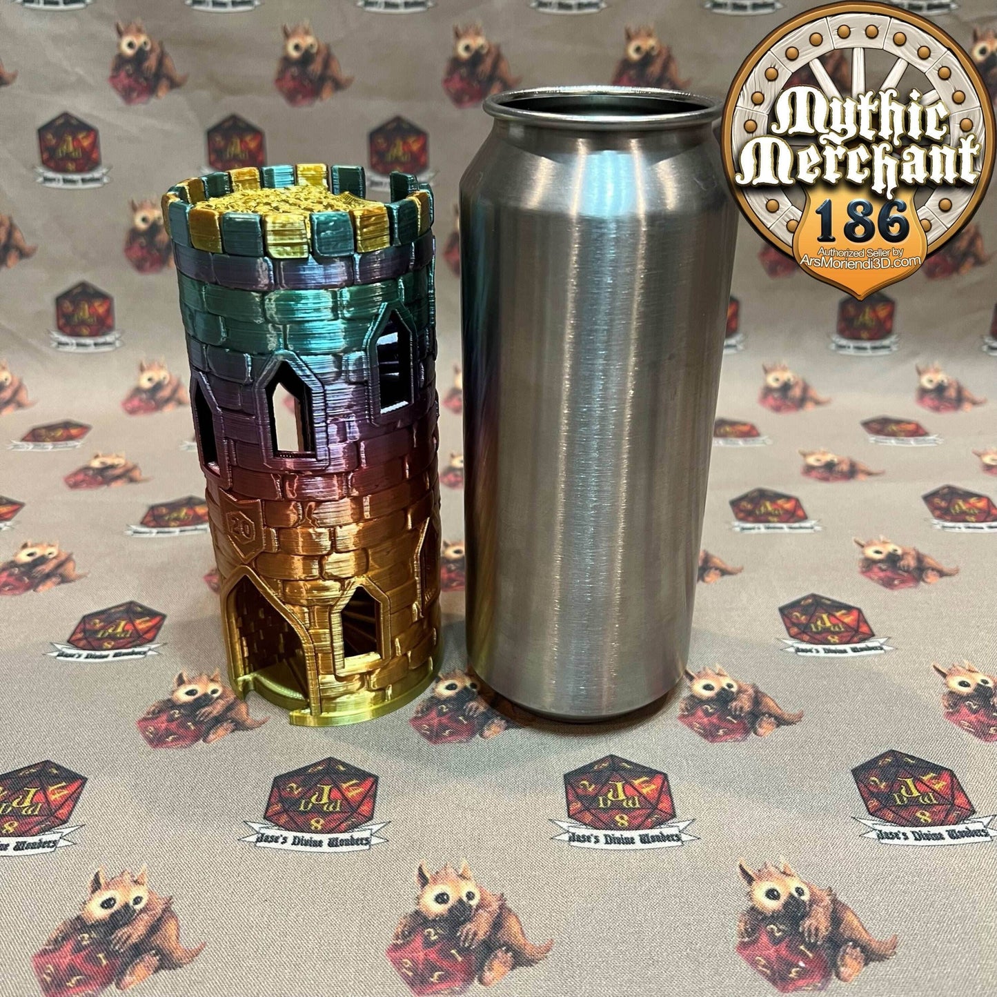 Mythic Mug Dice Tower from Ars Moriendi 3D - Dungeons and Dragons, Pathfinder, TTRPG, Dice Cup/Roller - Black