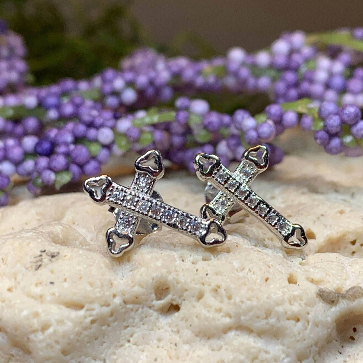 Faith Cross Stud Earrings - 